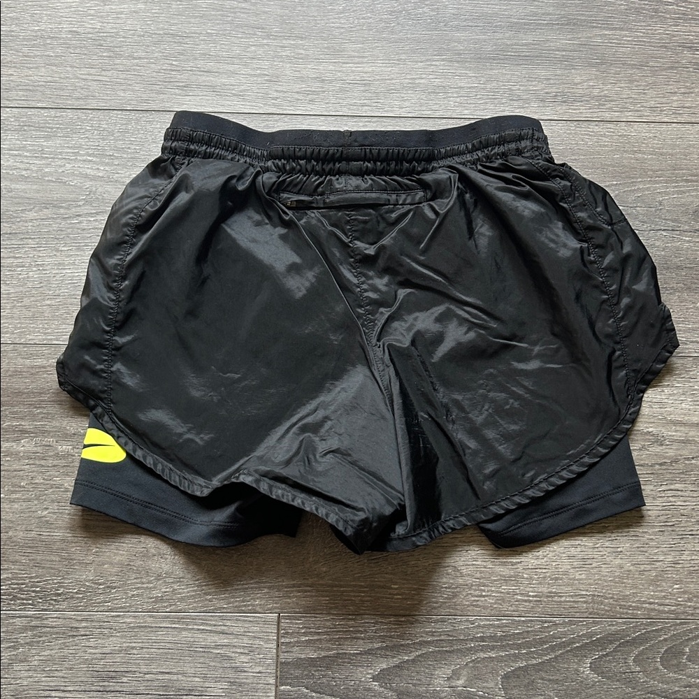 Nike Women's Black Running Shorts with Compression - Picture 2 of 6